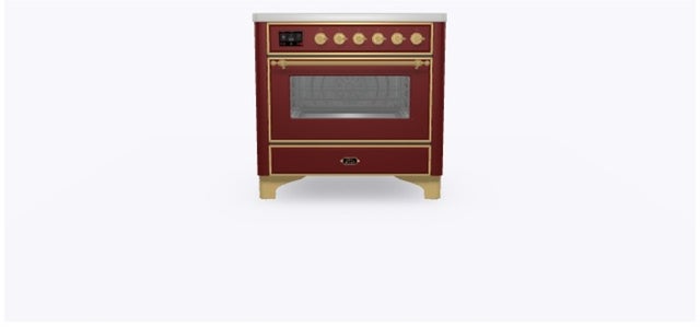 Ilve UMI09NS3BUG 36" Freestanding Electric Induction Range w/ 5 Ele...