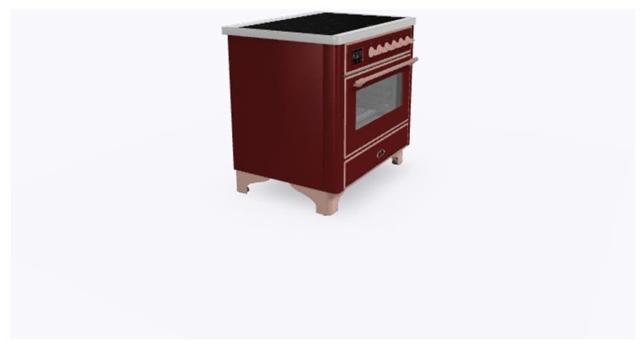Ilve UMI09NS3BUP Burgundy W/ Copper Trim