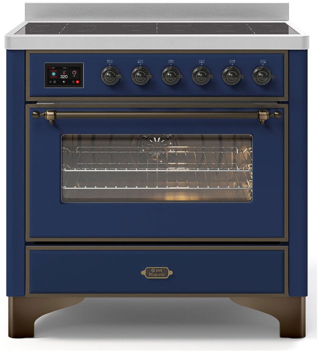 Ilve UMI09NS3MBB 36" Freestanding Electric Induction Range w/ 5 Ele...