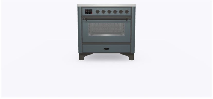 Ilve UMI09NS3BGB 36" Freestanding Electric Induction Range w/ 5 Ele...