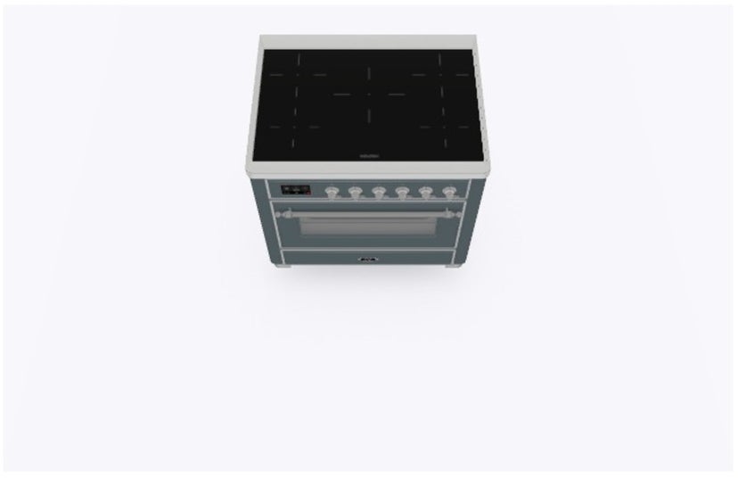 Ilve UMI09NS3BGC 36" Freestanding Electric Induction Range w/ 5 Ele...