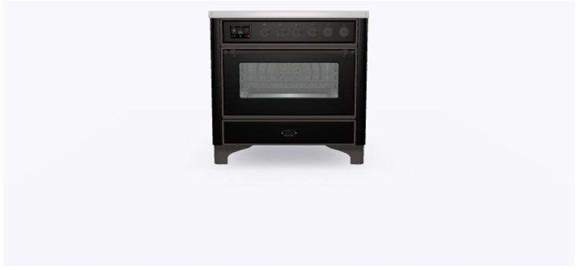 Ilve UMI09NS3BKB 36" Freestanding Electric Induction Range w/ 5 Ele...