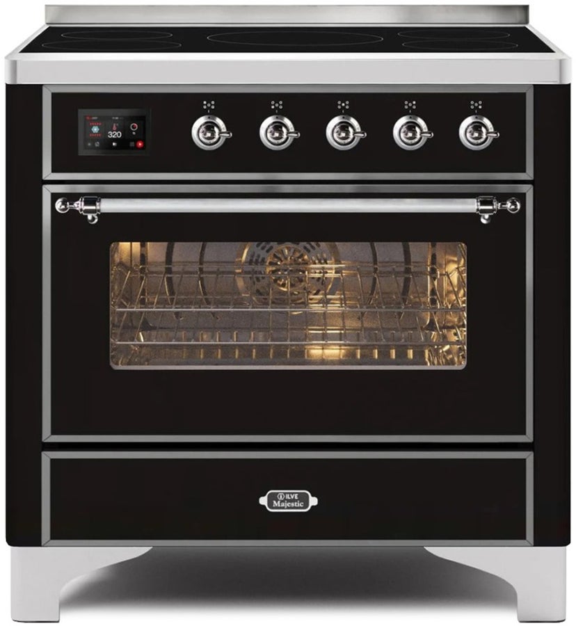 Ilve UMI09NS3BKC 36" Freestanding Electric Induction Range w/ 5 Ele...