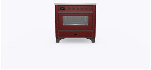 Ilve UMI09NS3BUB 36" Freestanding Electric Induction Range w/ 5 Ele...