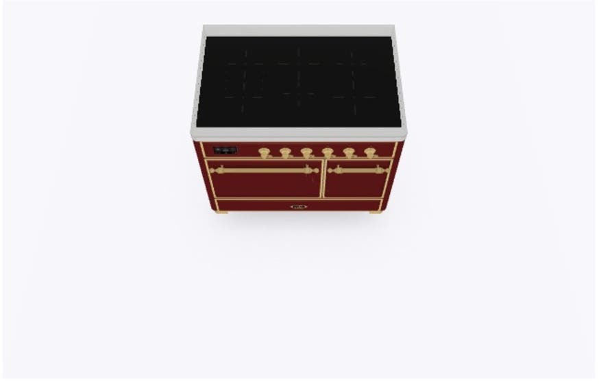 Ilve UMDI10QNS3BUG Burgundy W/ Brass Trim