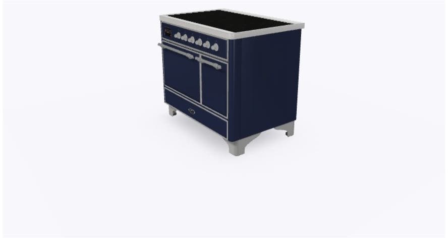 Ilve UMDI10QNS3MBC Midnight Blue W/ Chrome Trim