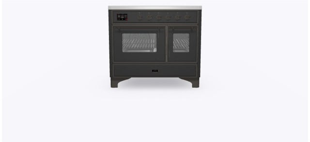 Ilve UMDI10NS3MGB 40" Freestanding Electric Induction Range w/ 6 Ele...