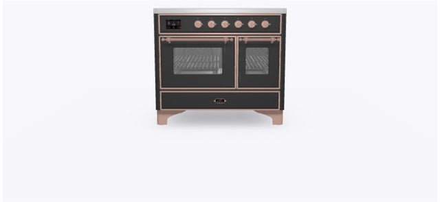 Ilve UMDI10NS3MGP 40" Freestanding Electric Induction Range w/ 6 Ele...