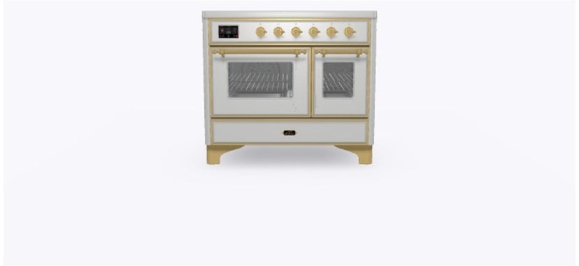 Ilve UMDI10NS3SSG 40" Freestanding Electric Induction Range w/ 6 Ele...