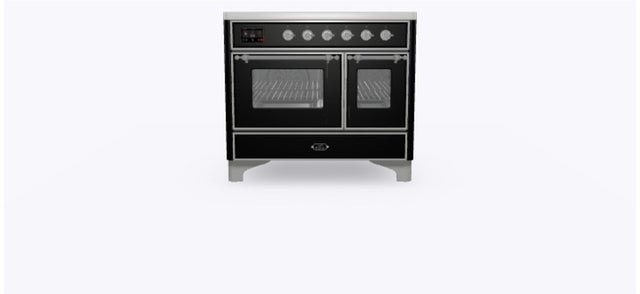 Ilve UMDI10NS3BKC 40" Freestanding Electric Induction Range w/ 6 Ele...