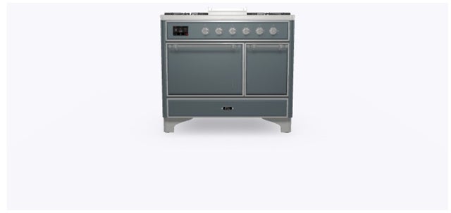 Ilve UMD10FDQNS3BGCLP 40" Dual Fuel Freestanding Range w/ 6 Sealed Burne...