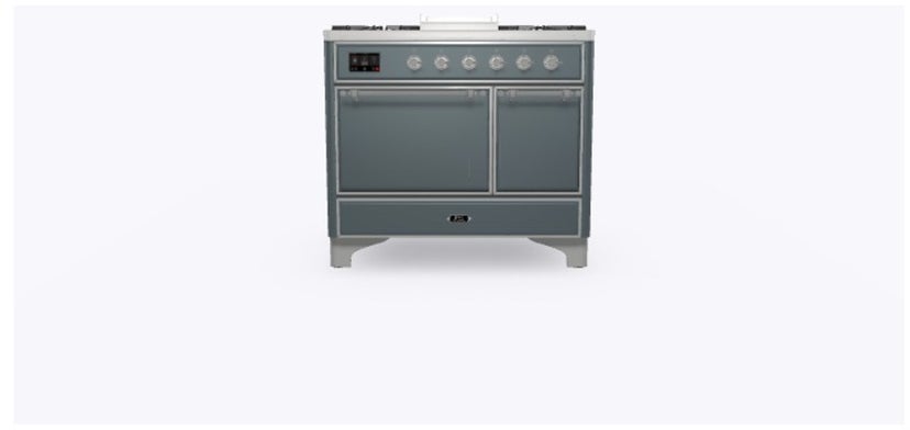 Ilve UMD10FDQNS3BGC 40" Dual Fuel Freestanding Range w/ 6 Sealed Burne...