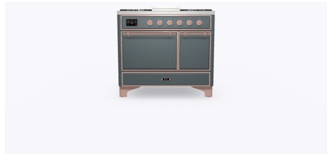 Ilve UMD10FDQNS3BGPLP 40" Dual Fuel Freestanding Range w/ 6 Sealed Burne...