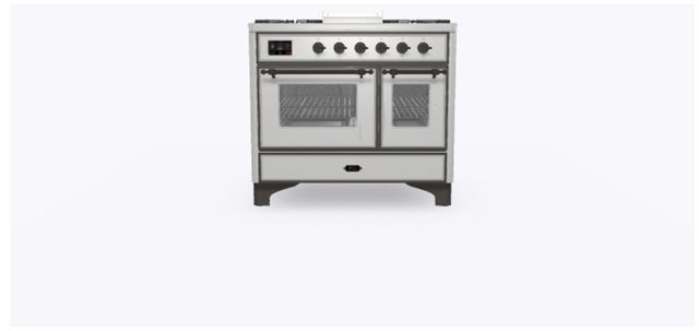 Ilve UMD10FDNS3SSBLP 40" Dual Fuel Freestanding Range w/ 6 Sealed Burne...