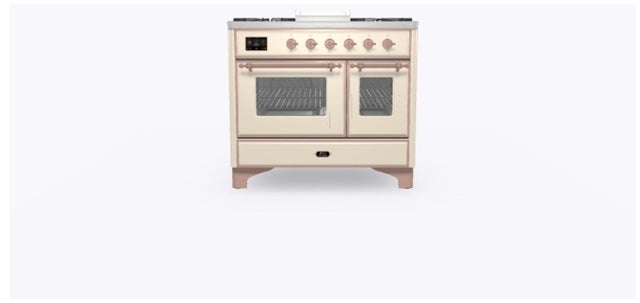 Ilve UMD10FDNS3AWPLP 40" Dual Fuel Freestanding Range w/ 6 Sealed Burne...