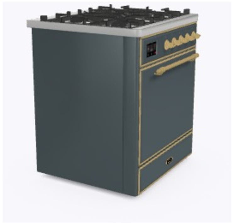 Ilve UM30DQNE3BGGLP Liquid Propane In Blue Grey W/ Brass Trim