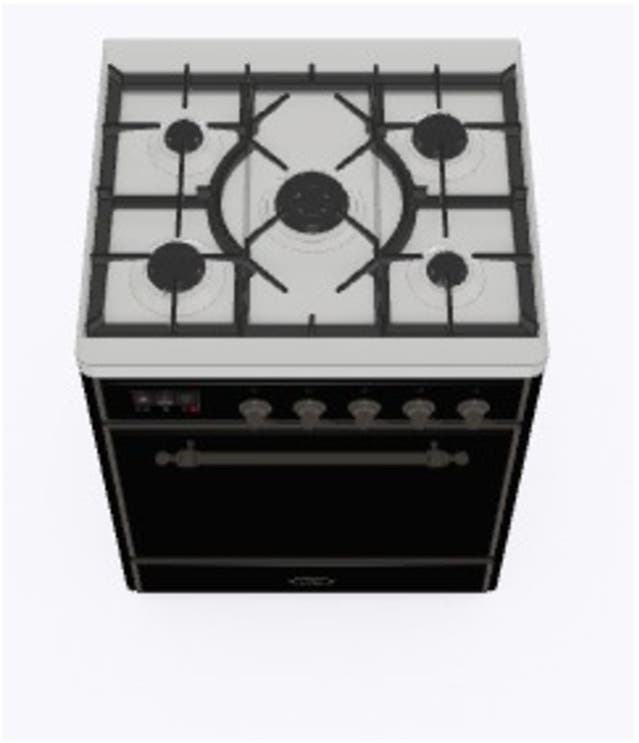 Ilve UM30DQNE3BKBLP Liquid Propane In Glossy Black W/ Bronze Trim