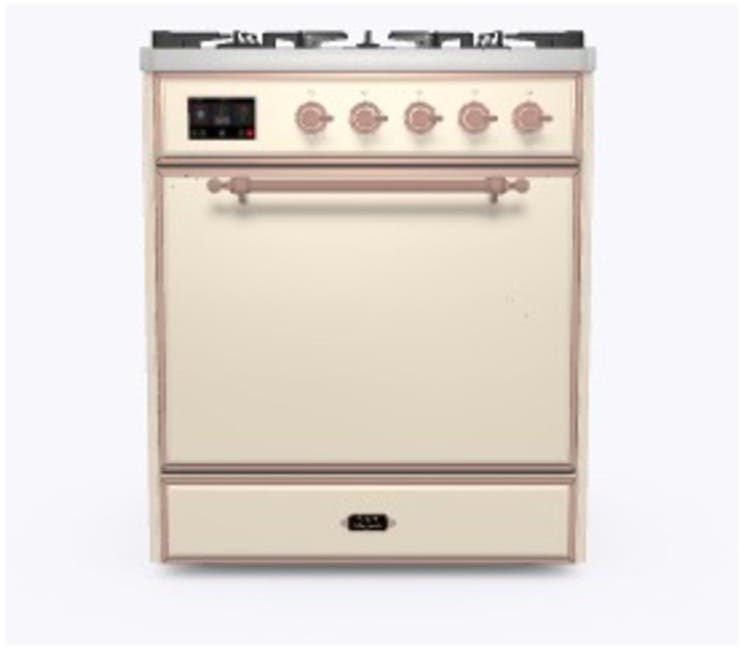 Ilve UM30DQNE3AWP Natural Gas In Antique White W/ Copper Trim