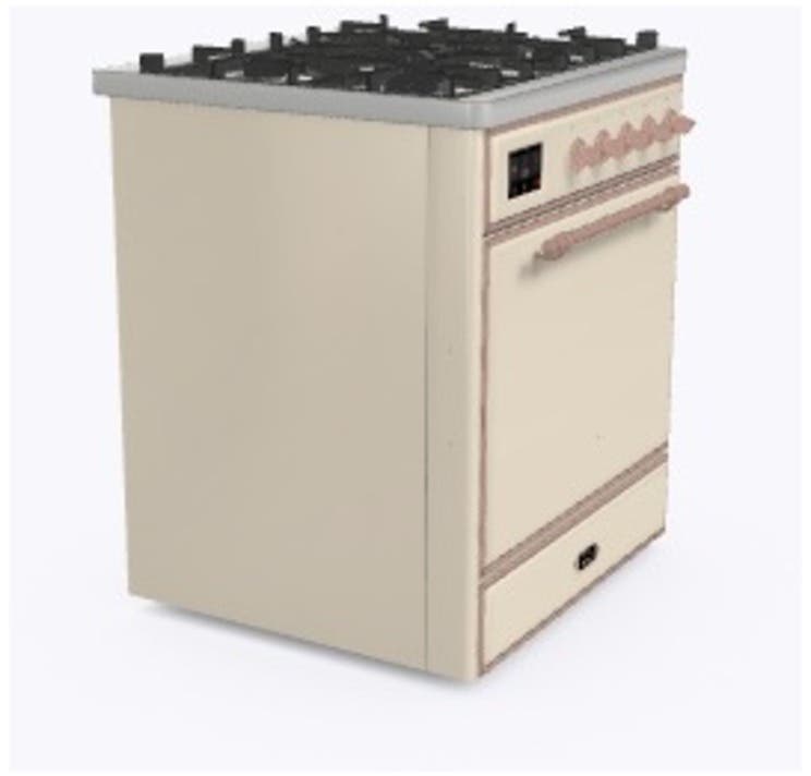 Ilve UM30DQNE3AWP Natural Gas In Antique White W/ Copper Trim