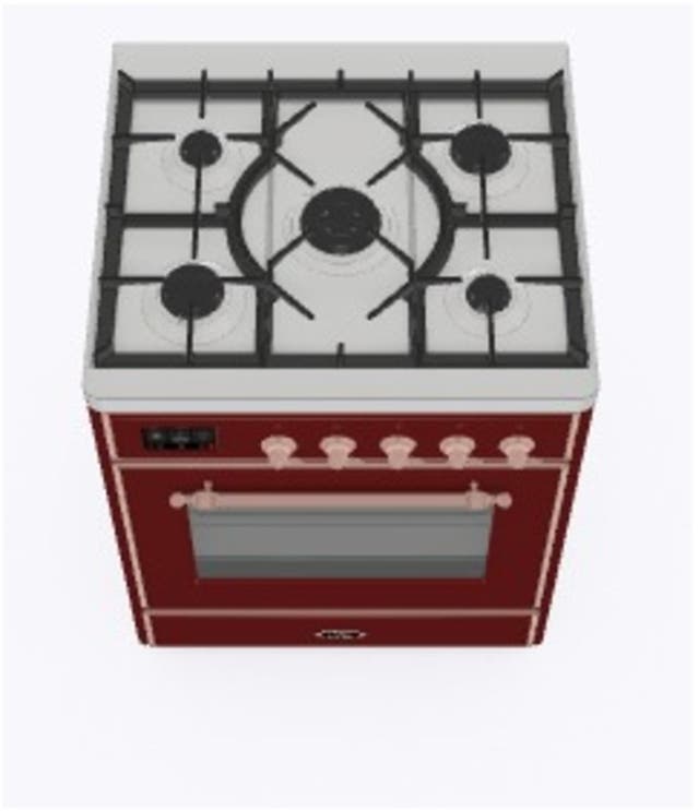 Ilve UM30DNE3BUP Natural Gas In Burgundy W/ Copper Trim