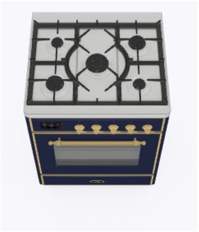Ilve UM30DNE3MBG Natural Gas In Midnight Blue W/ Brass Trim