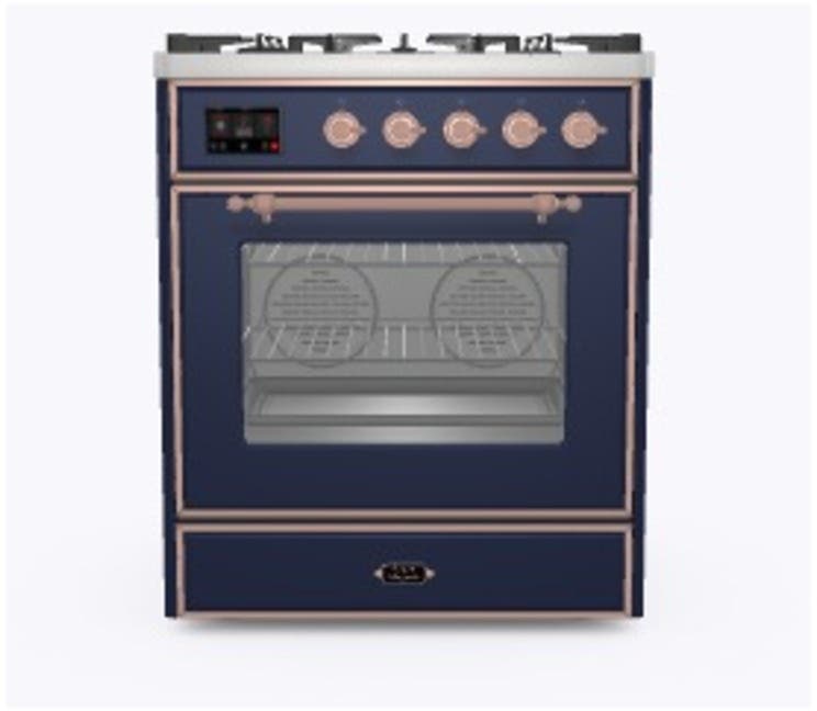 Ilve UM30DNE3MBP Natural Gas In Midnight Blue W/ Copper Trim