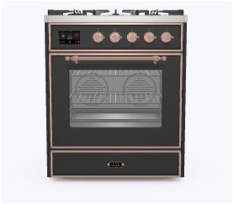 Ilve UM30DNE3MGPLP Liquid Propane In Matte Graphite W/ Copper Trim