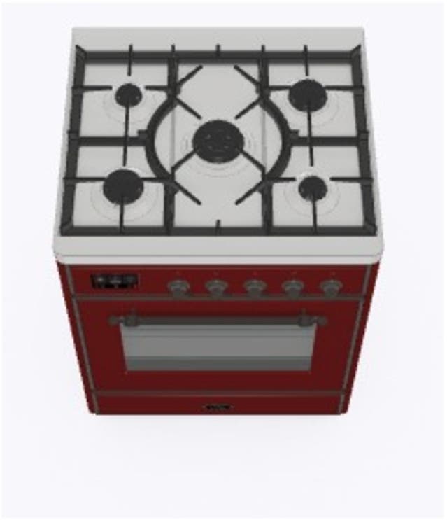 Ilve UM30DNE3BUB Natural Gas In Burgundy W/ Bronze Trim