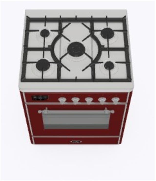Ilve UM30DNE3BUC Natural Gas In Burgundy W/ Chrome Trim