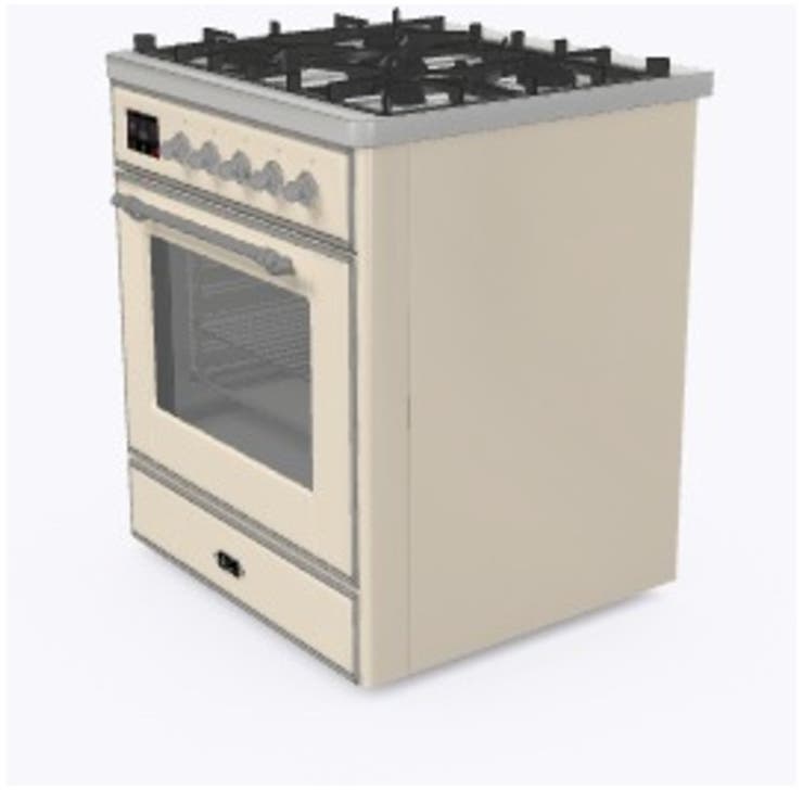 Ilve UM30DNE3AWC Natural Gas In Antique White W/ Chrome Trim