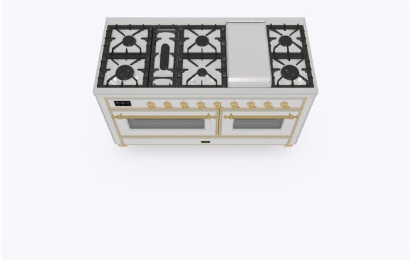 Ilve UM15FDNS3SSG 60" Dual Fuel Range with Double Ovens, 5.02 cu ft ...
