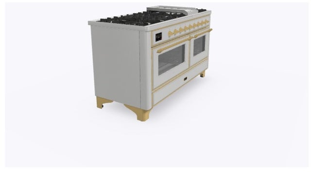 Ilve UM15FDNS3SSG 60" Dual Fuel Range with Double Ovens, 5.02 cu ft ...