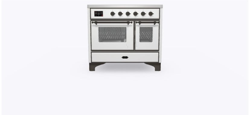 Ilve UMDI10NS3RAB 40" Freestanding Electric Induction Range w/ 6 Ele...