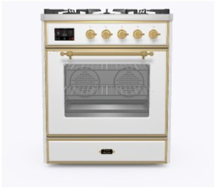 Ilve UM30DNE3RAGLP Ral Custom Color With Brass Knobs, Liquid Propane