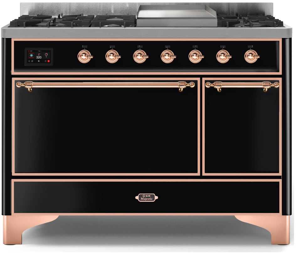 Ilve UM12FDQNS3BKP Natural Gas In Glossy Black W/ Copper Trim