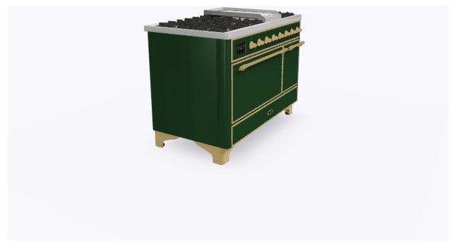 Ilve UM12FDQNS3EGGLP 48" Dual Fuel Freestanding Range w/ 8 Sealed Burne...