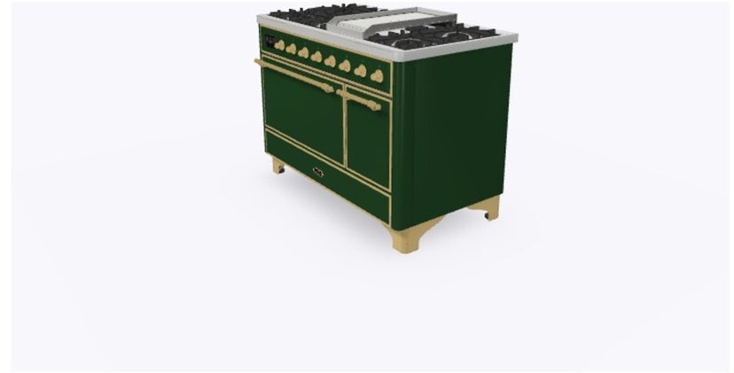 Ilve UM12FDQNS3EGGLP 48" Dual Fuel Freestanding Range w/ 8 Sealed Burne...