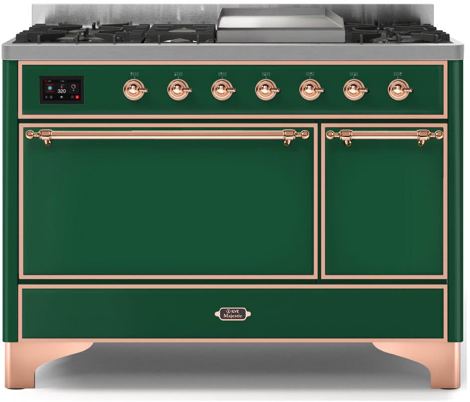 Ilve UM12FDQNS3EGPLP Liquid Propane In Emerald Green W/ Copper Trim