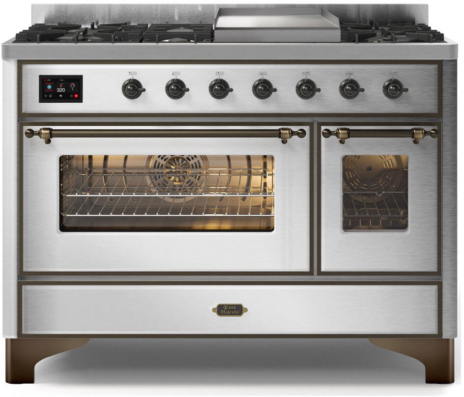 Ilve UM12FDNS3SSBLP Liquid Propane In Stainless Steel W/ Bronze Trim