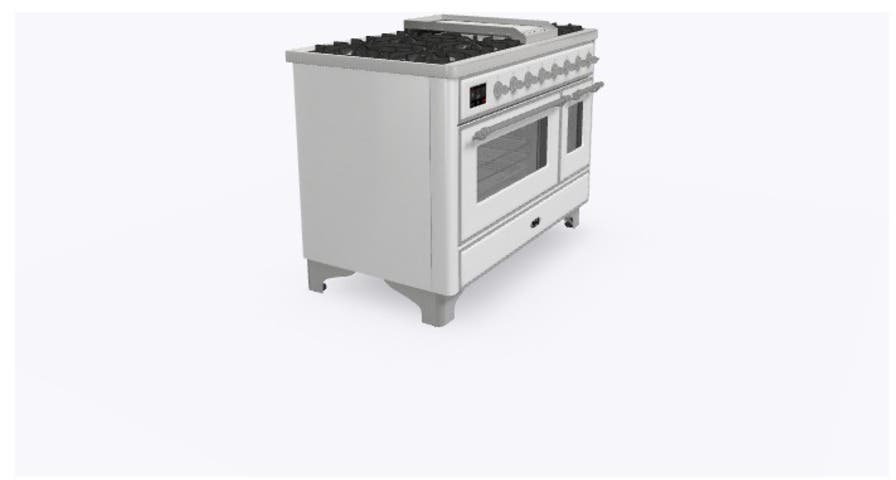 Ilve UM12FDNS3WHC Natural Gas In White W/ Chrome Trim