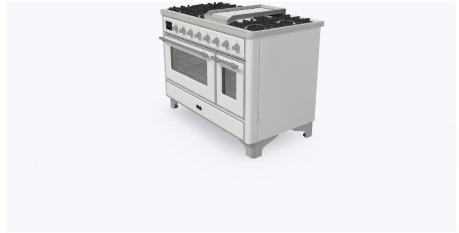 Ilve UM12FDNS3WHC Natural Gas In White W/ Chrome Trim