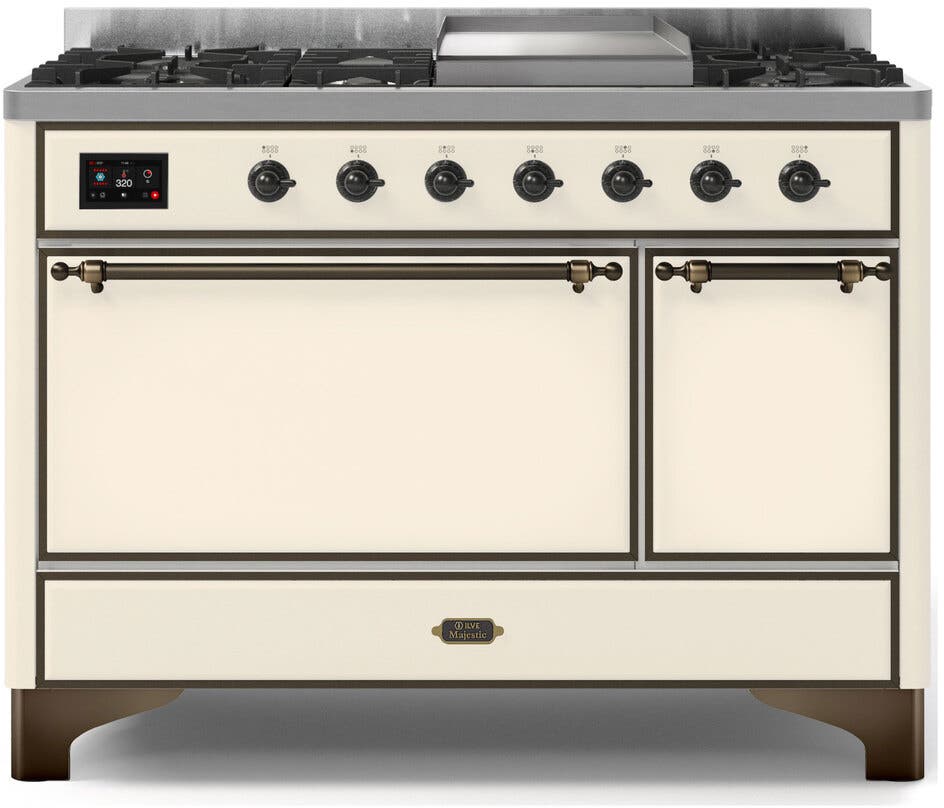 Ilve UM12FDQNS3AWB Natural Gas In Antique White W/ Bronze Trim