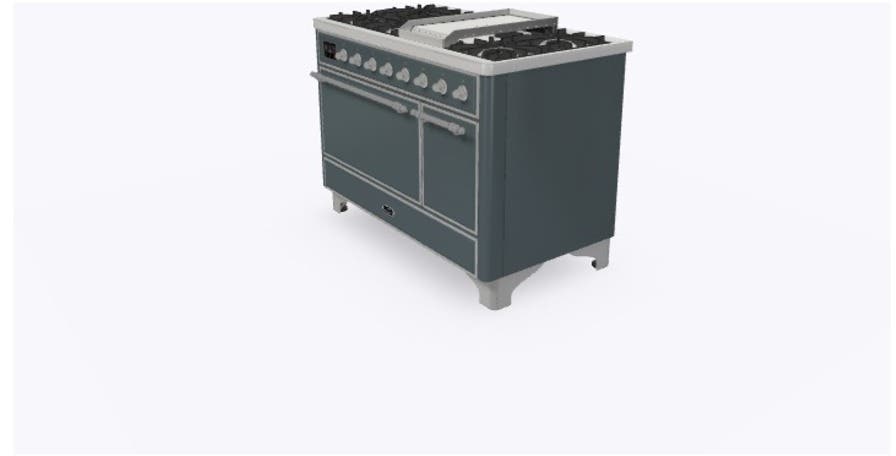 Ilve UM12FDQNS3BGCLP Liquid Propane In Blue Grey W/ Chrome Trim