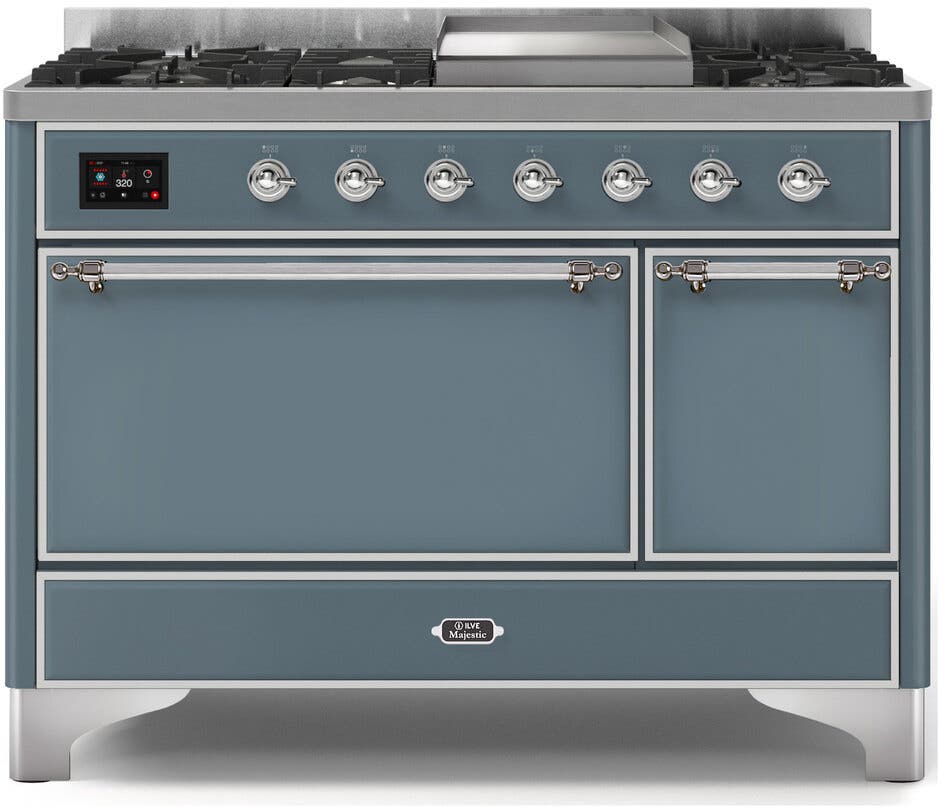 Ilve UM12FDQNS3BGCLP Liquid Propane In Blue Grey W/ Chrome Trim