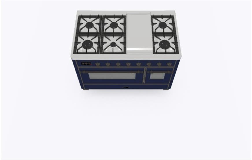 Ilve UM12FDNS3MBBLP Liquid Propane In Midnight Blue W/ Bronze Trim