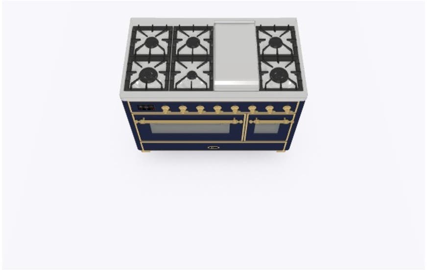 Ilve UM12FDNS3MBGLP Liquid Propane In Midnight Blue W/ Brass Trim