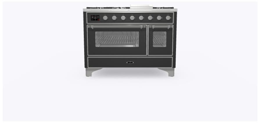 Ilve UM12FDNS3MGC Natural Gas In Matte Graphite W/ Chrome Trim