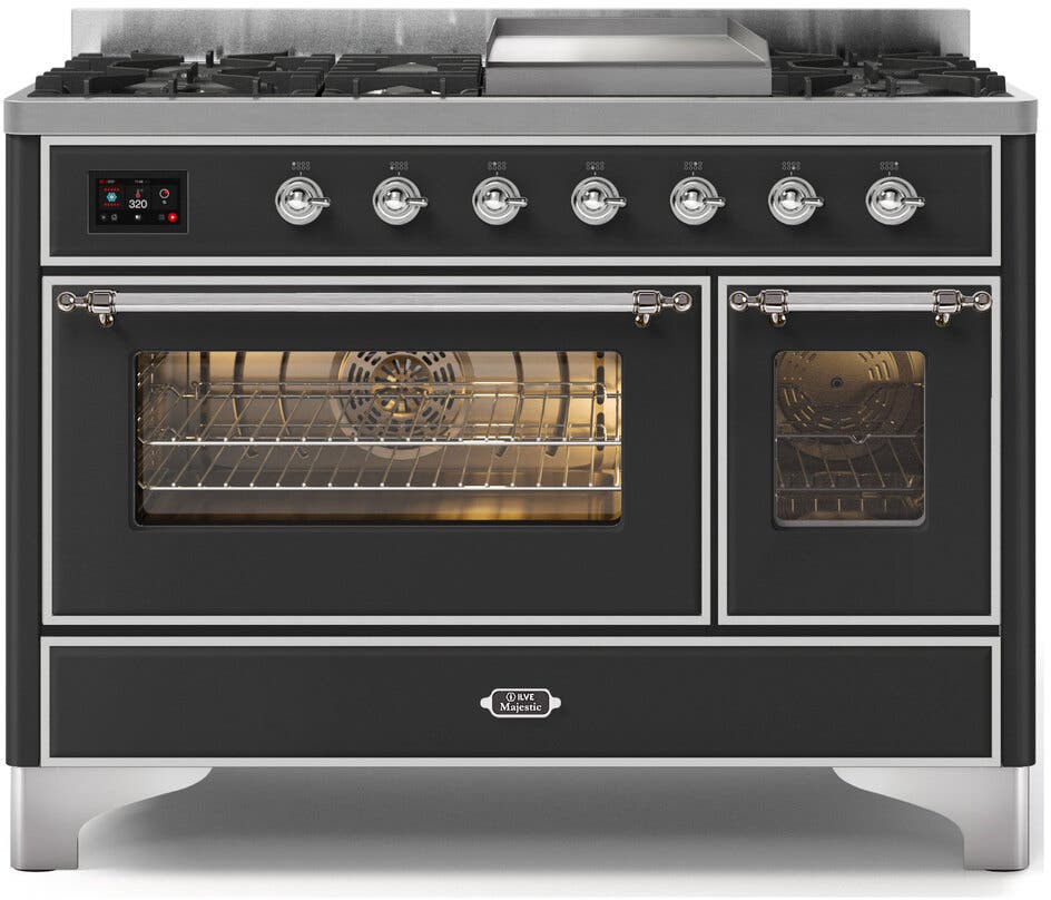Ilve UM12FDNS3MGC Natural Gas In Matte Graphite W/ Chrome Trim