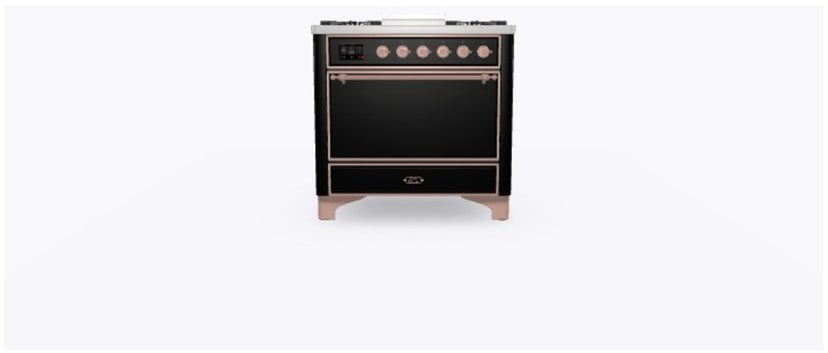 Ilve UM09FDQNS3BKPLP 36" Dual Fuel Freestanding Range w/ 6 Sealed Burne...