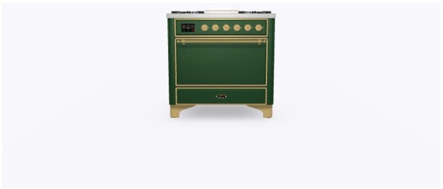 Ilve UM09FDQNS3EGGLP Liquid Propane In Emerald Green W/ Brass Trim